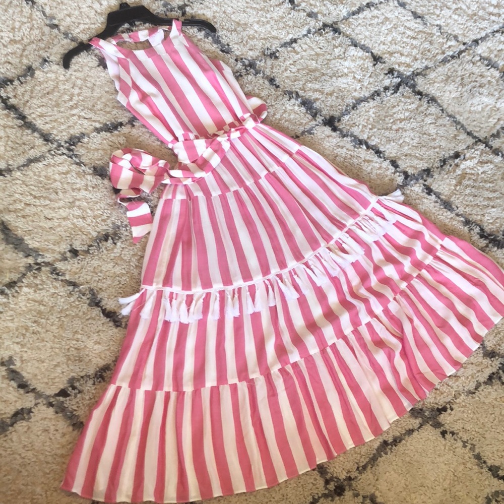 Girls long pink maxi dress